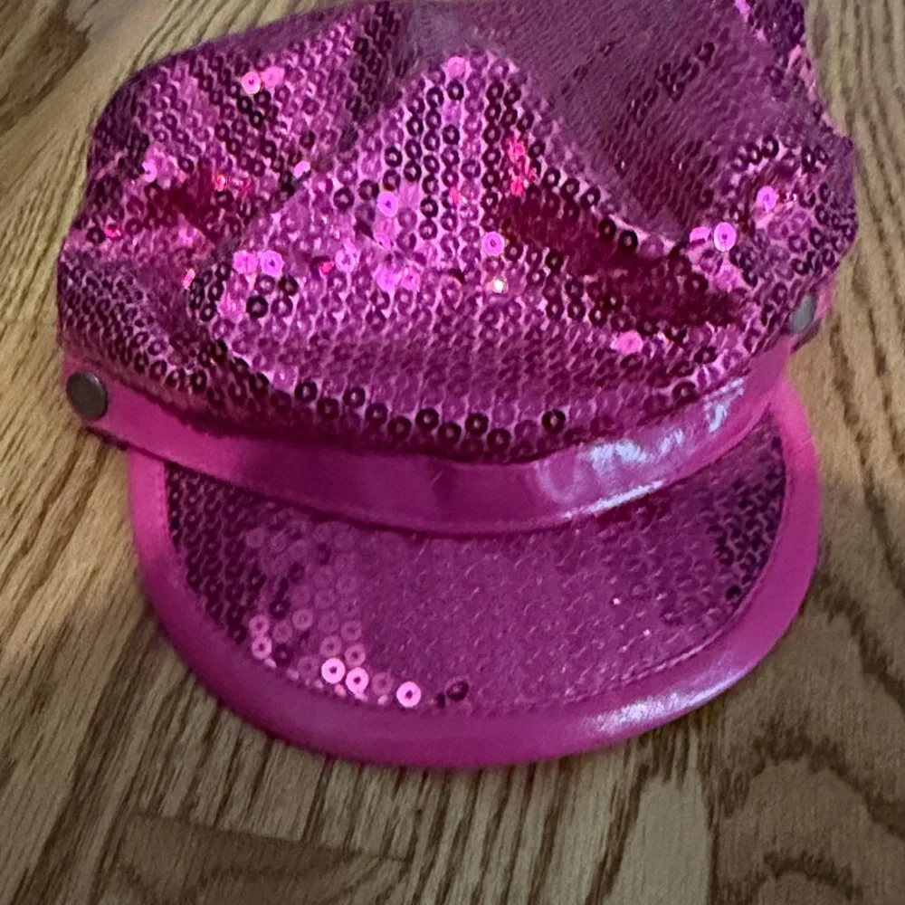 Hot Pink Sequin Newsboy Cap - Picture 4 of 4